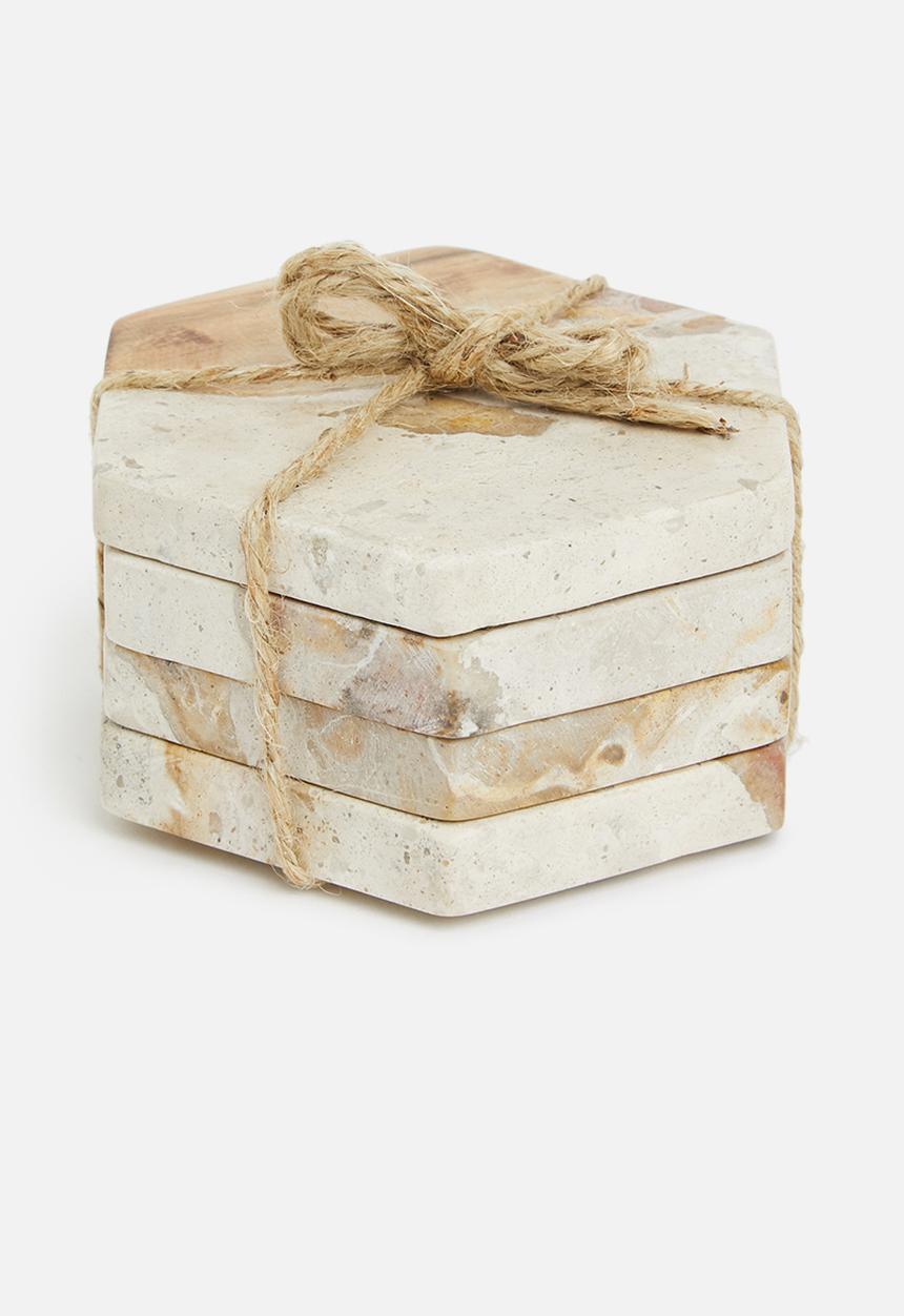 Sixth Floor - Marble coasters set of 4 - chocolate 