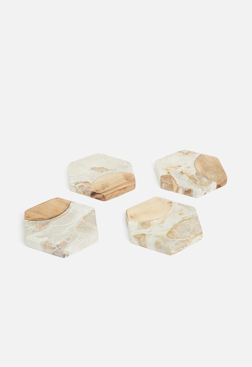 Sixth Floor - Marble coasters set of 4 - chocolate 