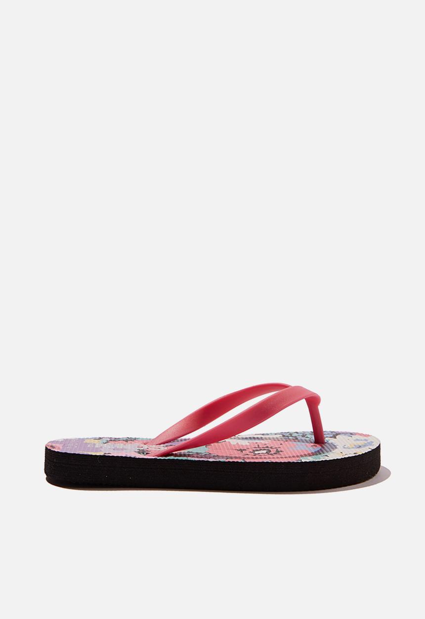 Cotton On - Printed flip flop - phantom flower garden