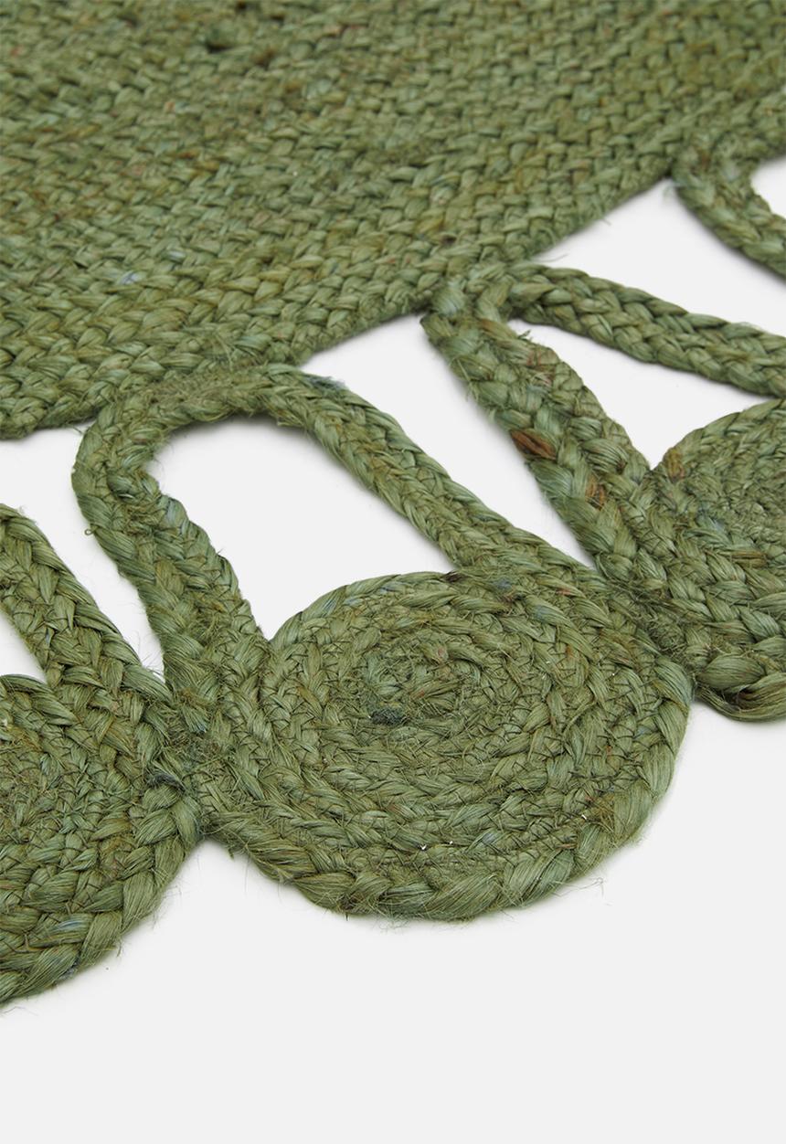 Sixth Floor - Green dial jute rug - green
