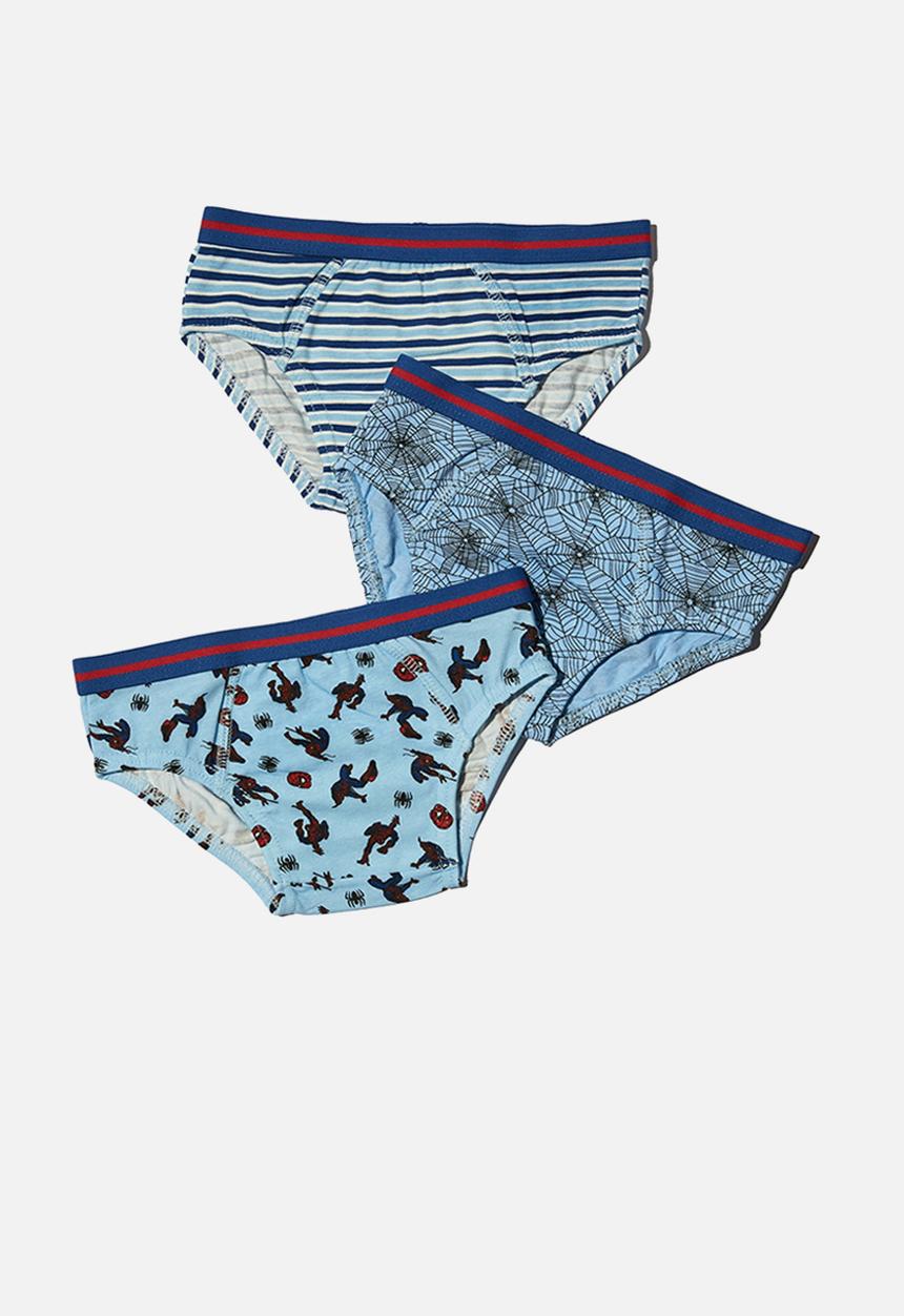 Cotton On - Boys 3 pack brief licensed - lcn mar spiderman/sky haze