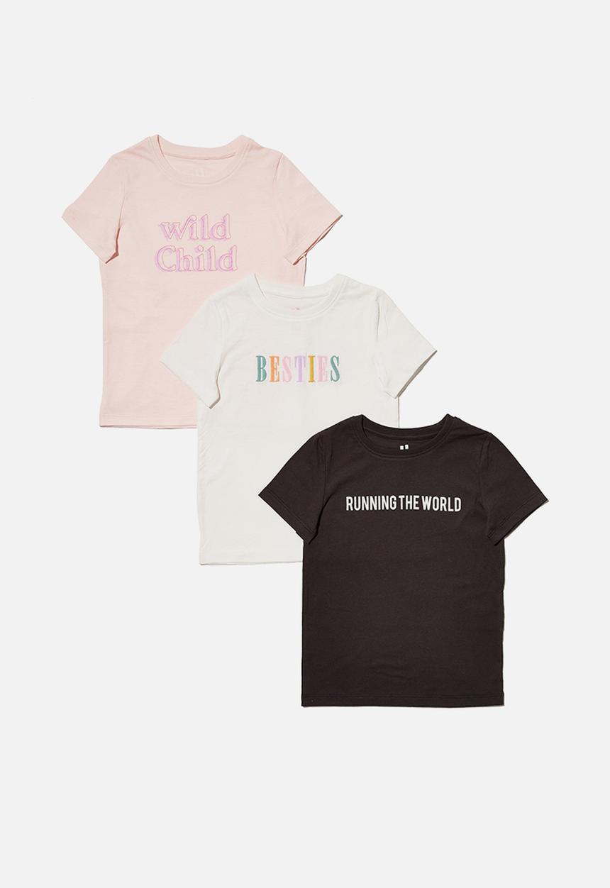 Cotton On - Girls multipack short sleeve tee 3 pack - multi 