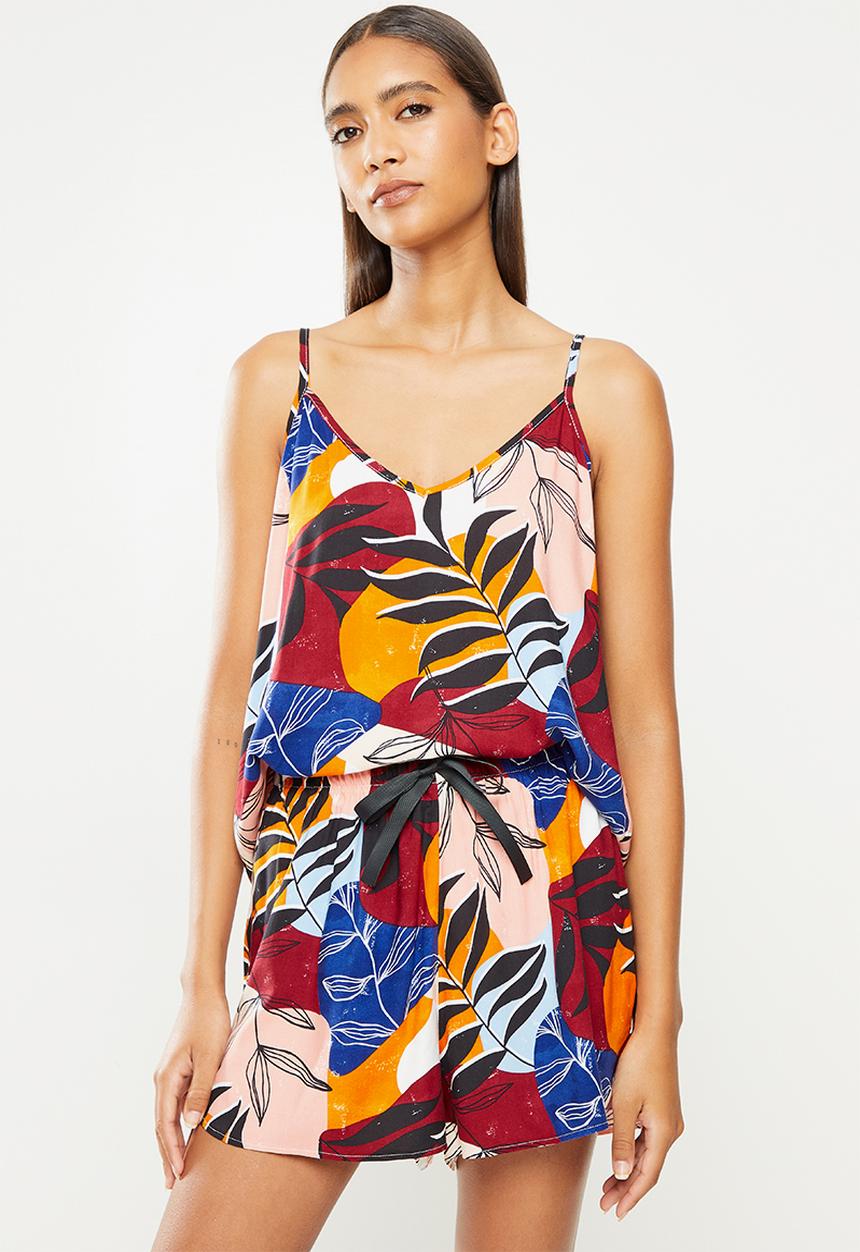 Superbalist - Sleep cami & shorts set - warm palm