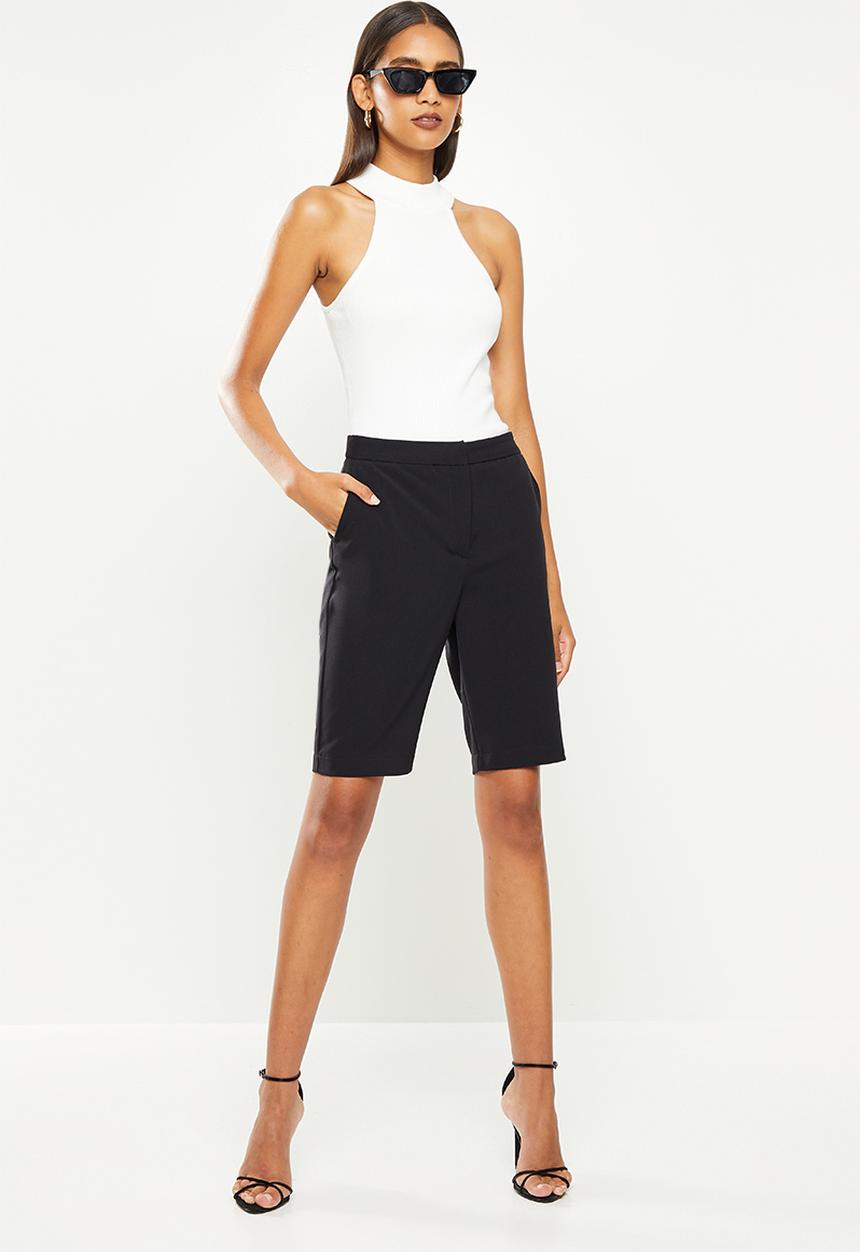 GUESS - Sleeveless shea rib mock neck sweat - white