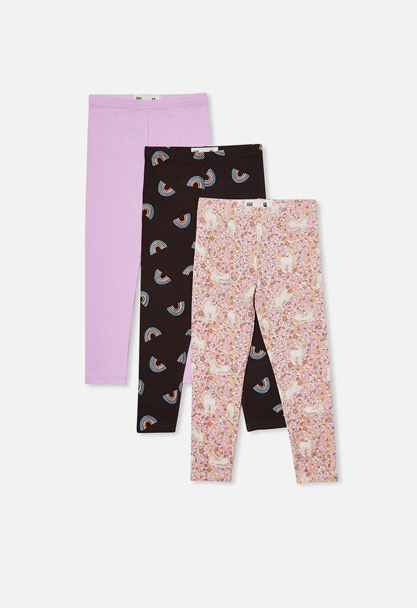 Cotton On - Girls multipack legging 3 pack - floral rainbow bundle