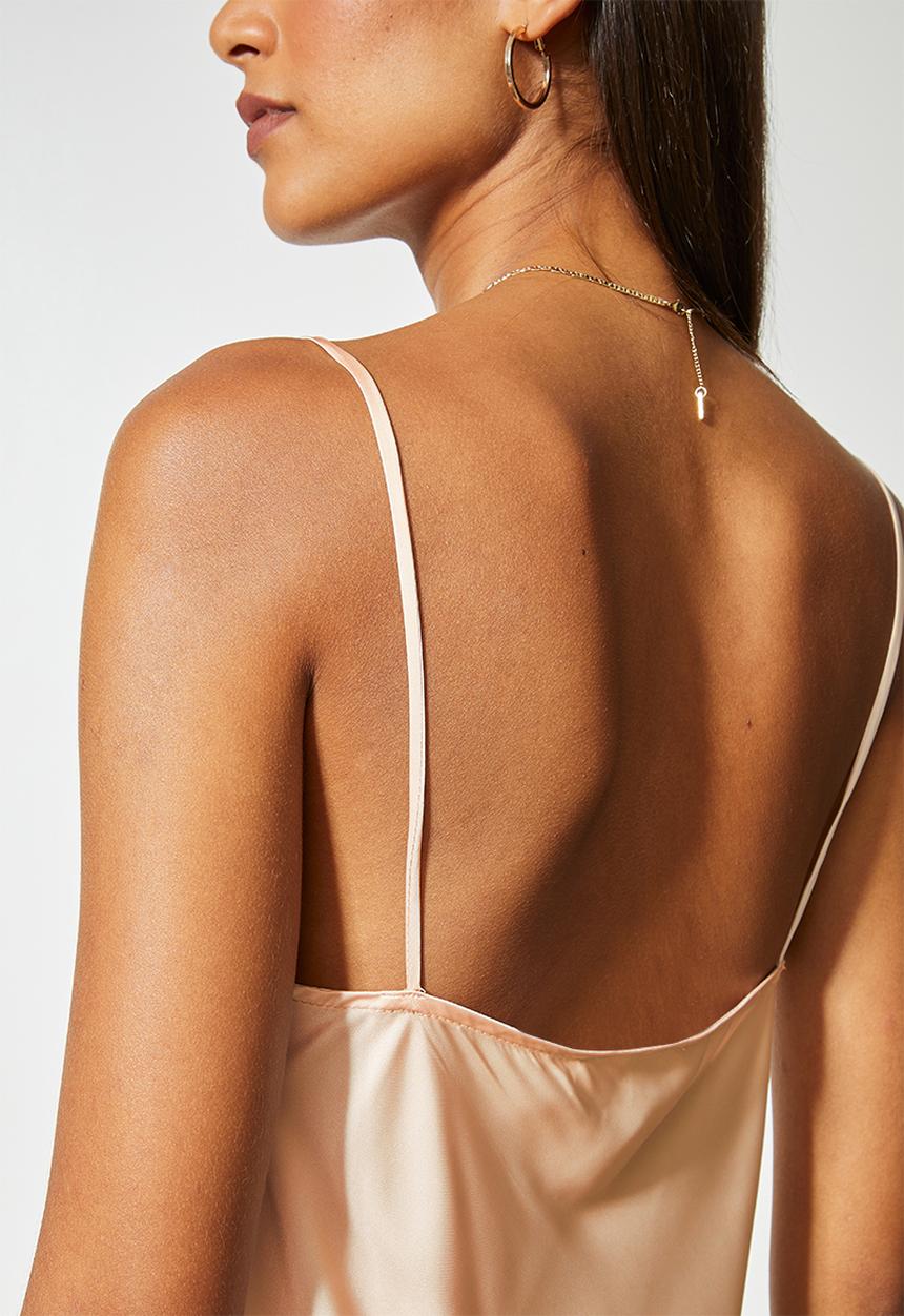 VELVET - Satin cowl neck cami blouse - blush