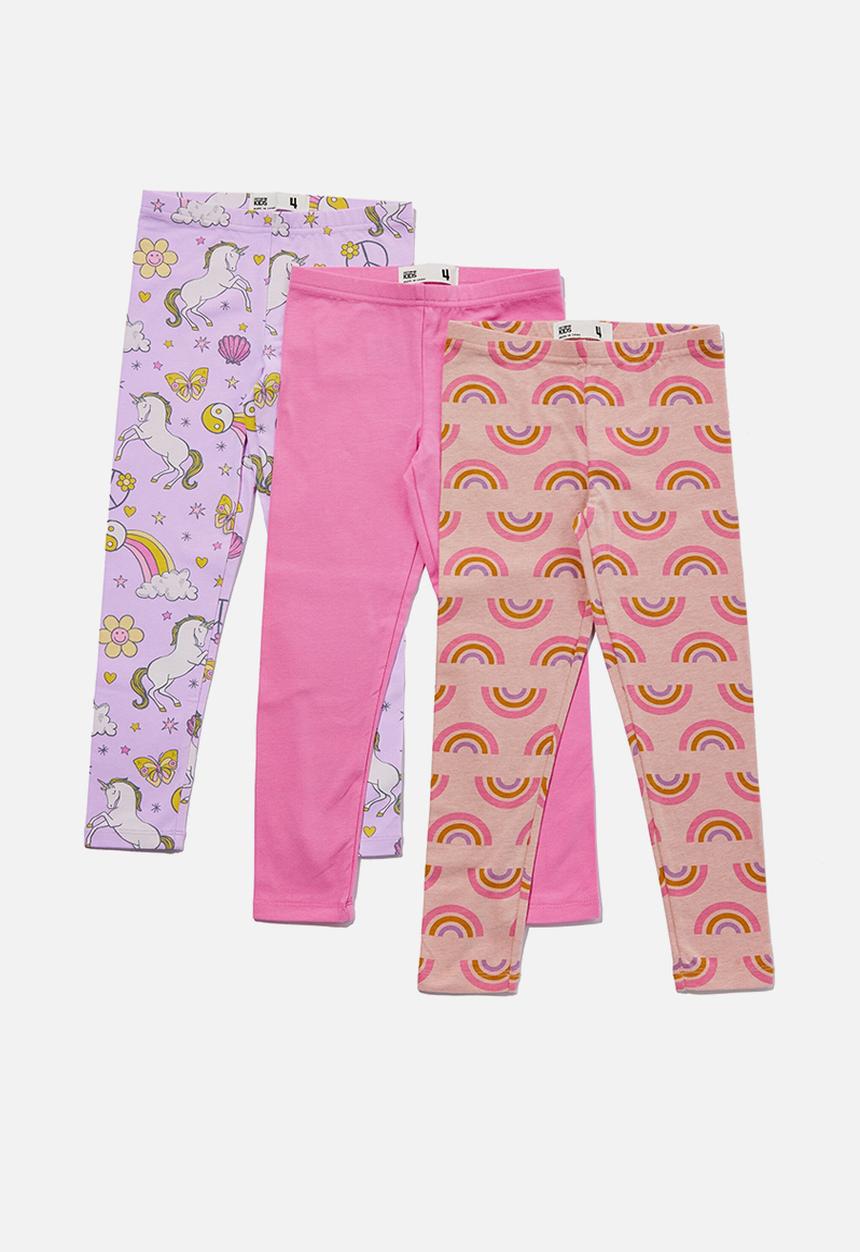 Cotton On - Girls multipack legging 3 pack - bright rainbows bundle