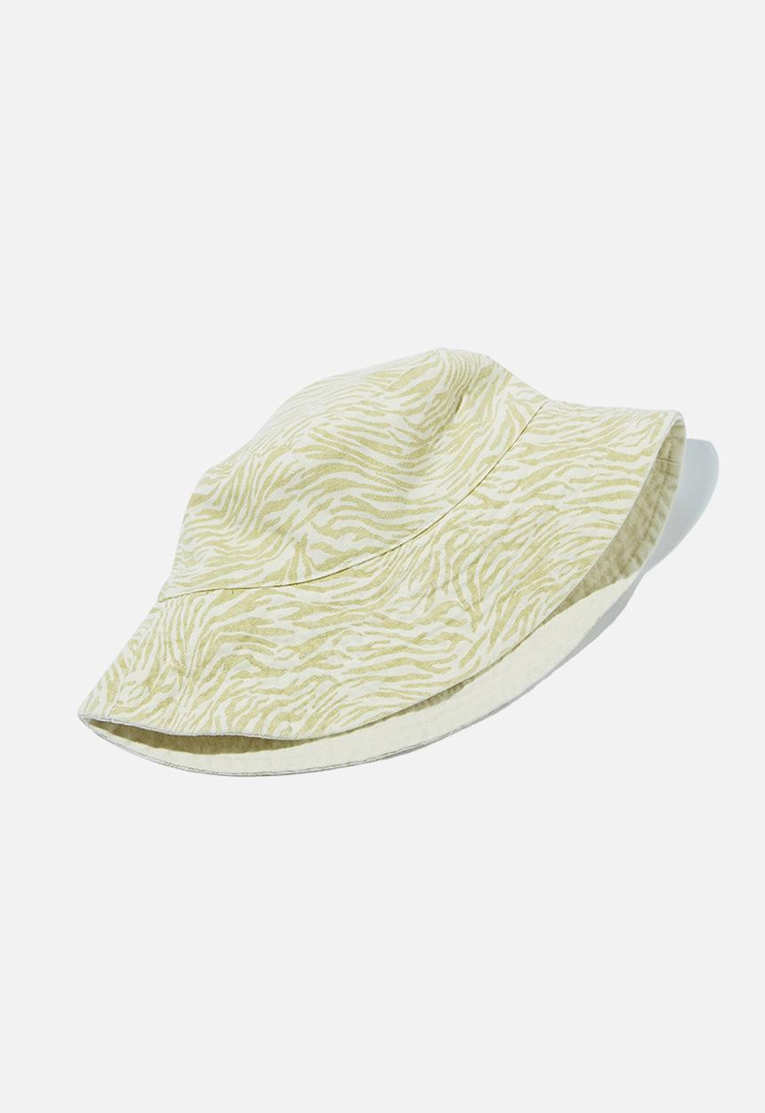 Rubi - Elly reversible wide brim bucket hat - zinnea zebra/retro green