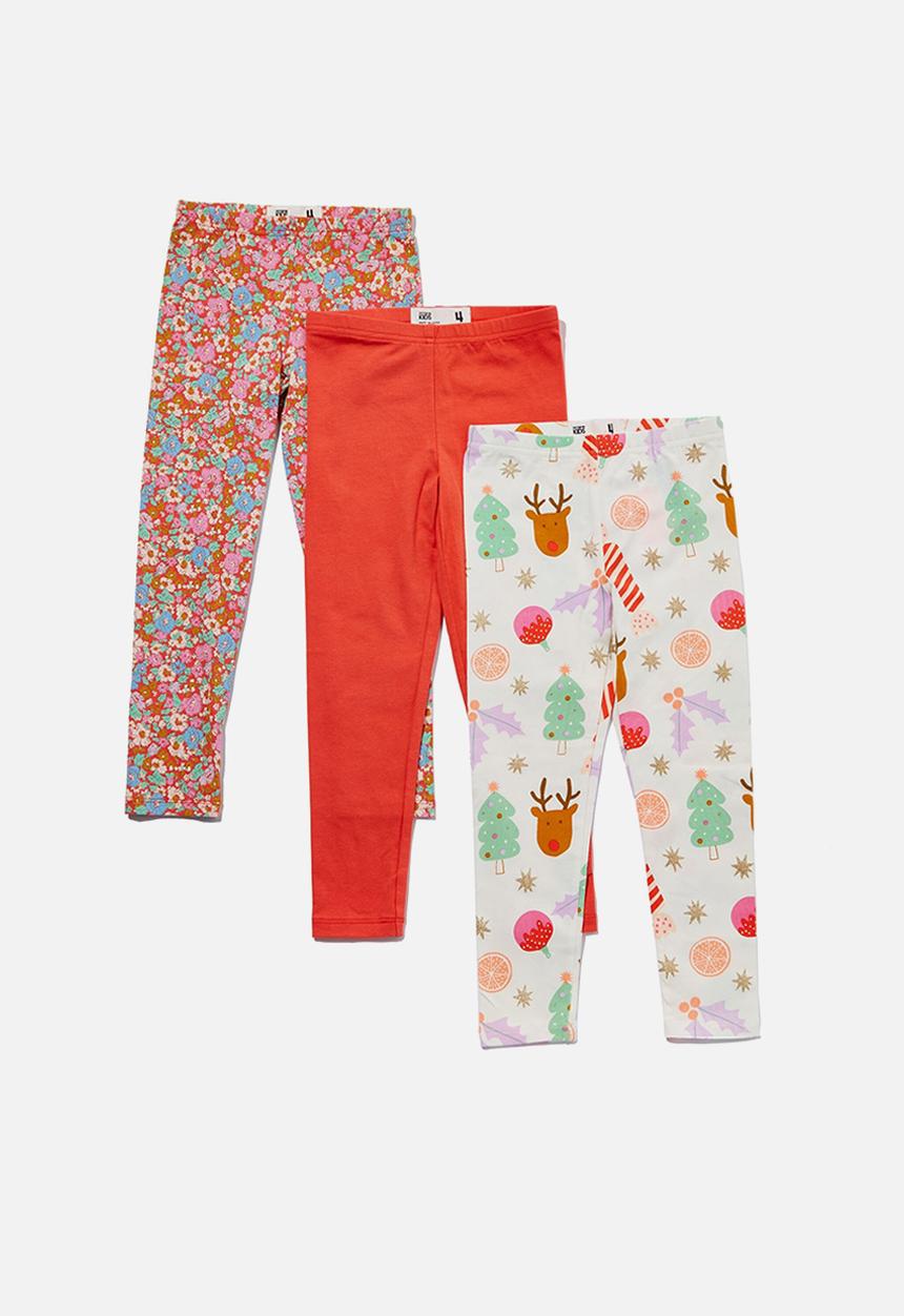 Cotton On - Girls multipack legging 3 pack - cute christmas bundle