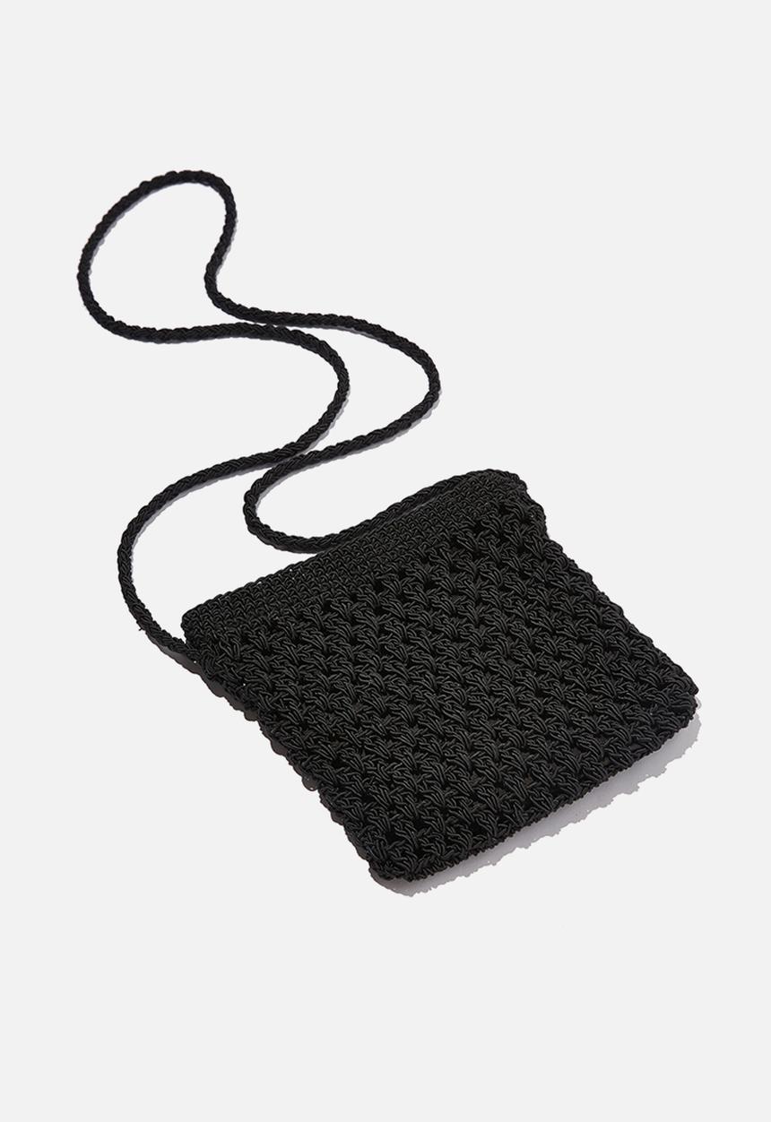 Rubi - Macrame cross body bag - black