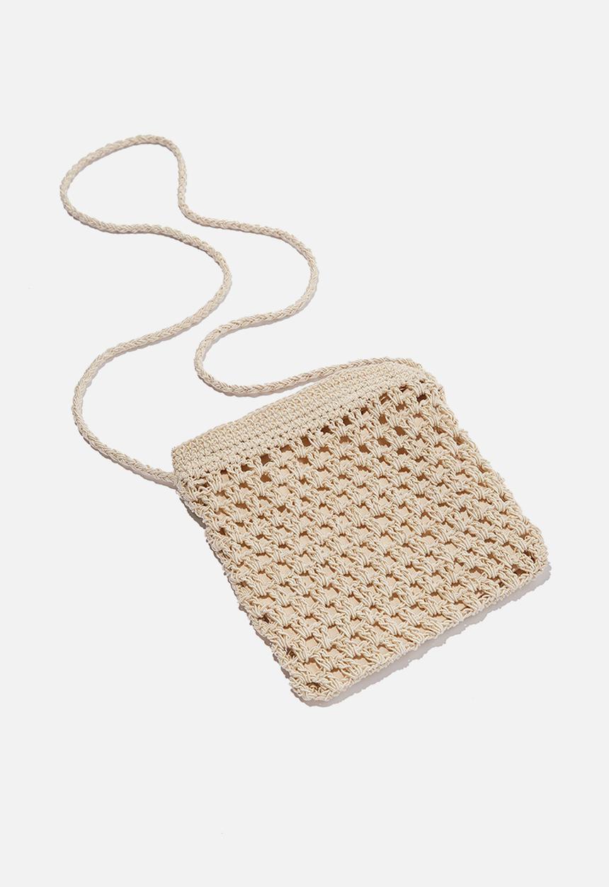 Rubi - Macrame cross body bag - natural