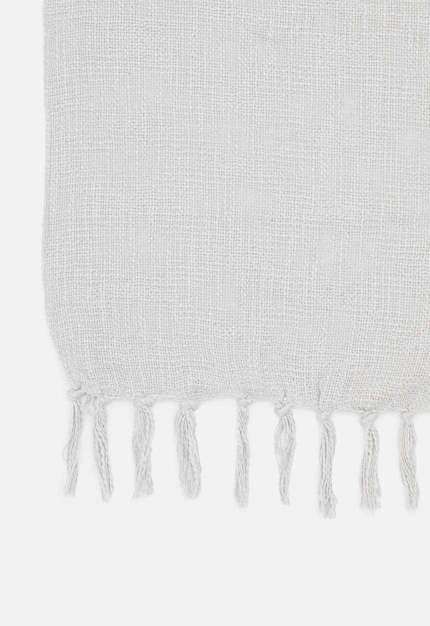 H&S - Slub fringed cotton throw - grey