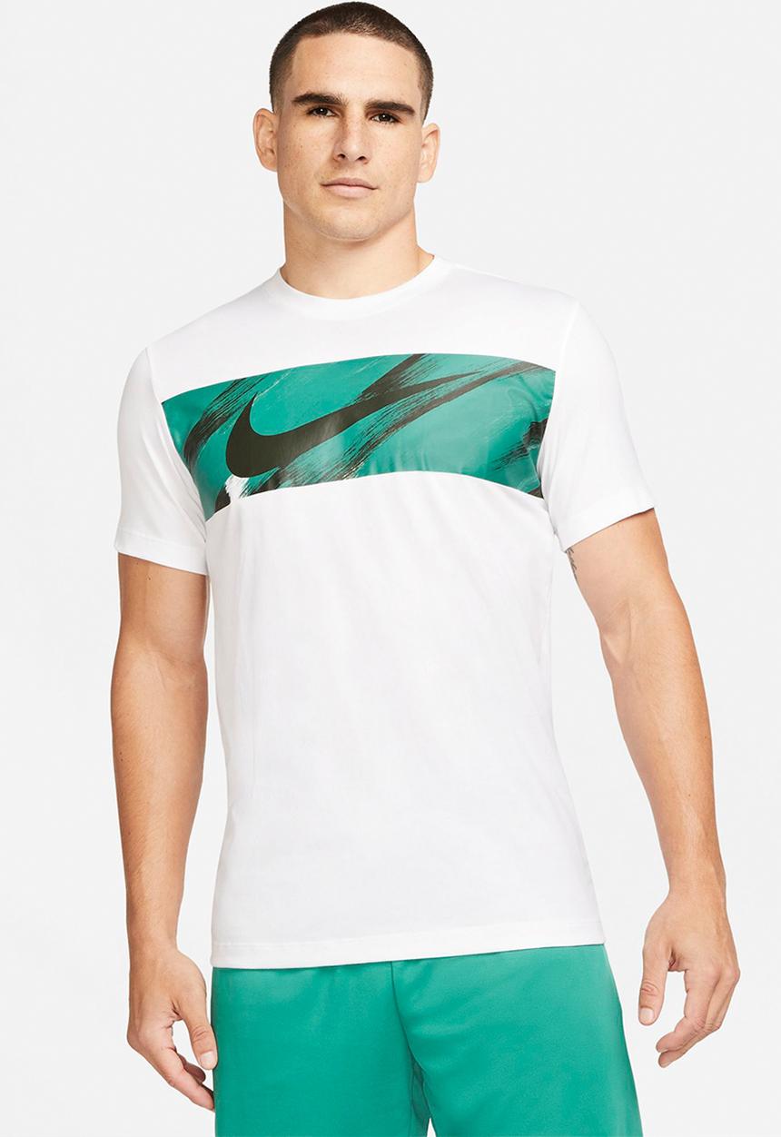 Nike - M nk df tee sc hldy - white & green 