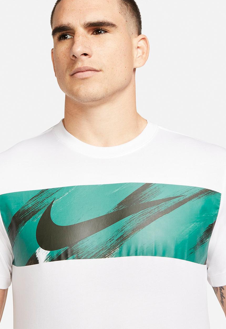 Nike - M nk df tee sc hldy - white & green 
