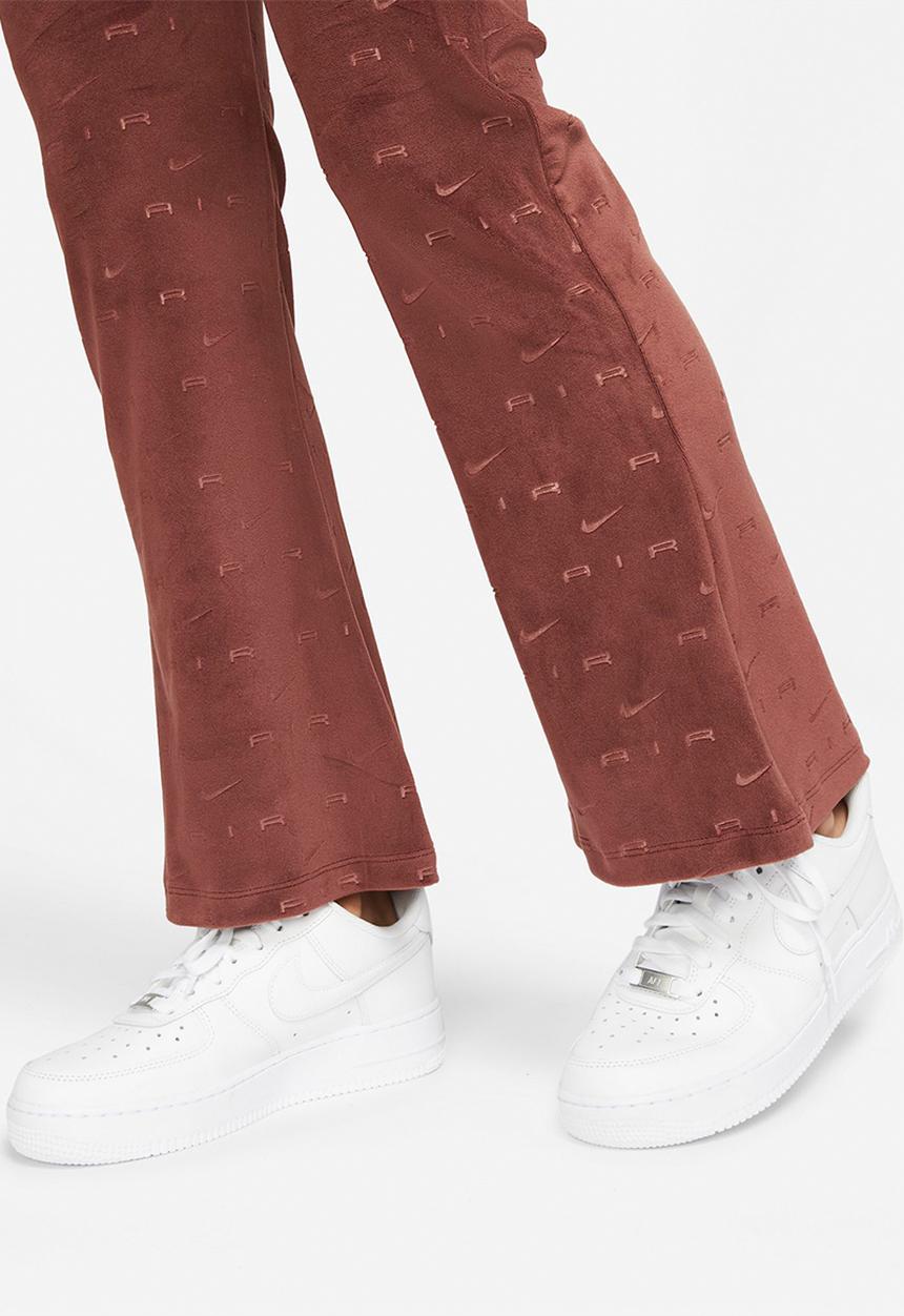 Nike - W nsw air velour mid rise pants - brown