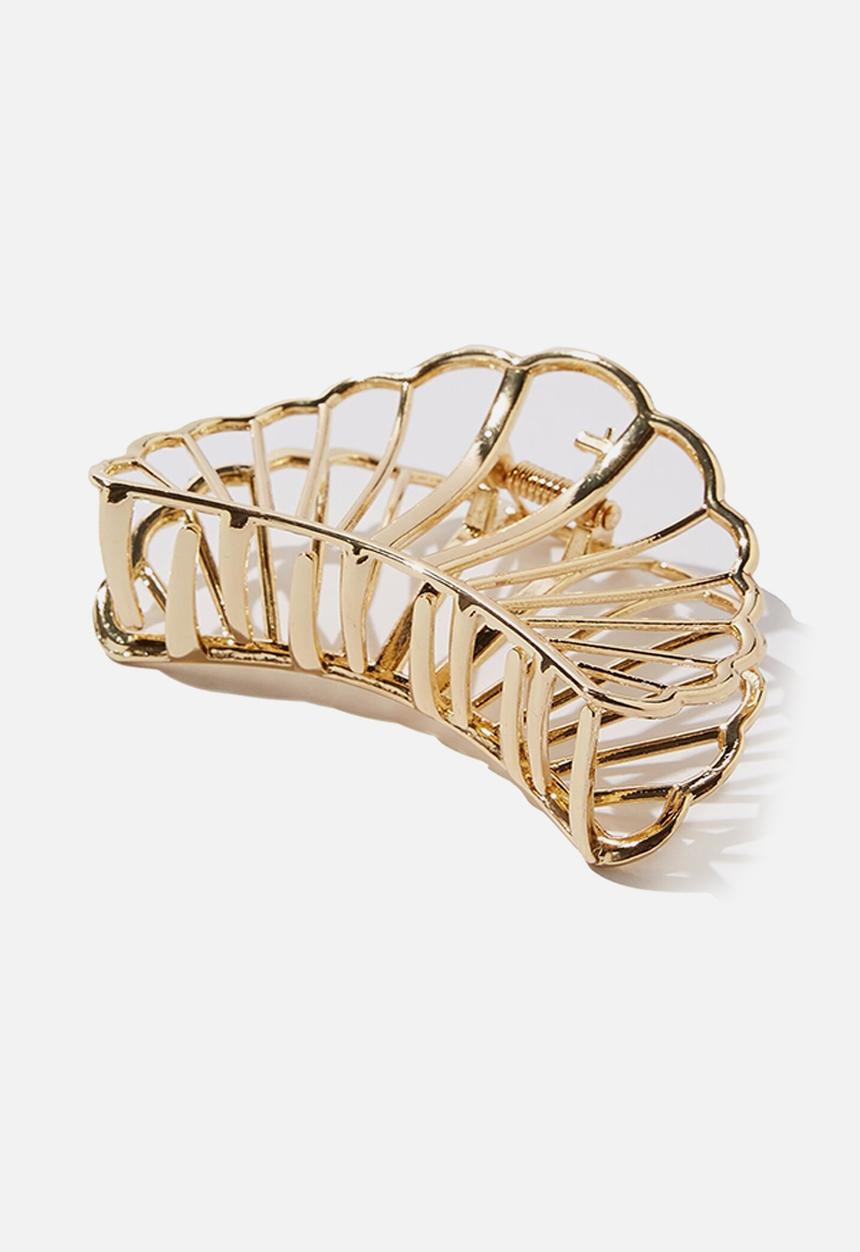 Rubi - Metal shelly hair claw - gold
