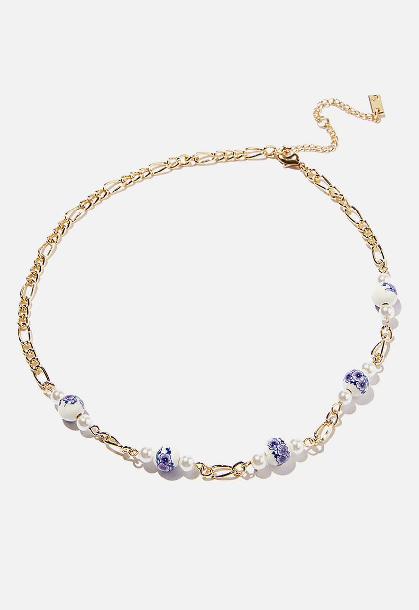 Rubi - Premium beaded necklace - gold plated ceramic beads