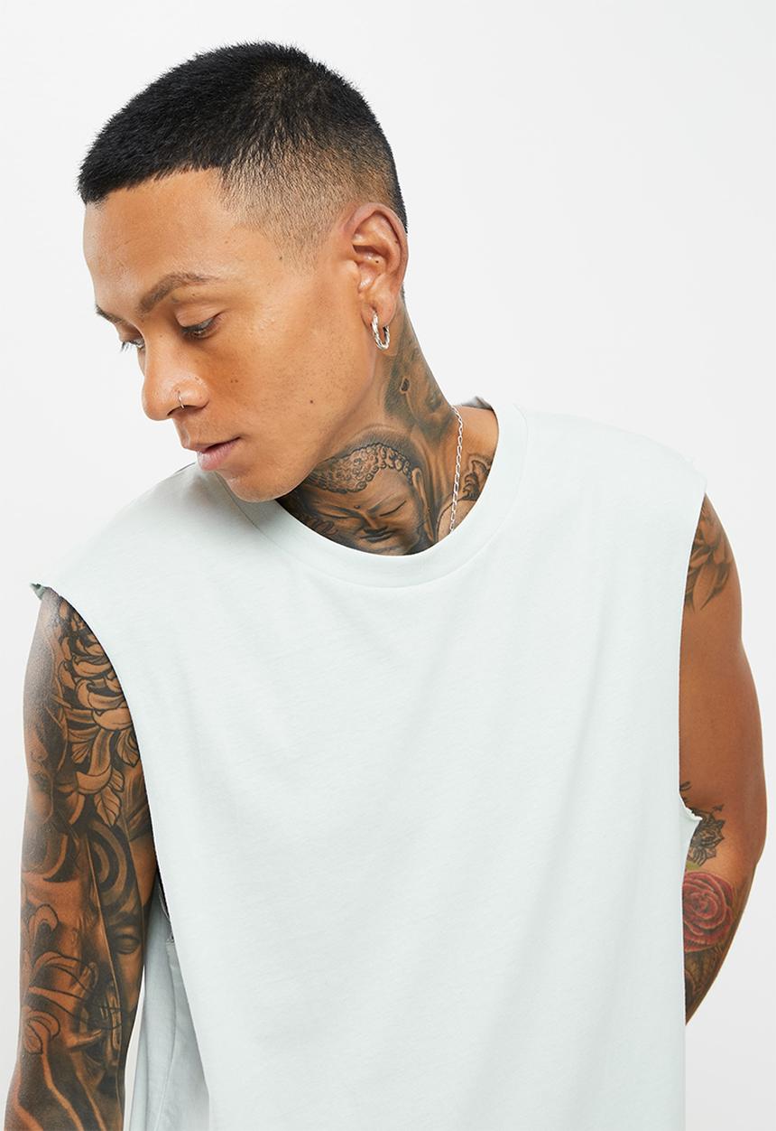 STYLE REPUBLIC - Cut off sleeve vest - dusty blue