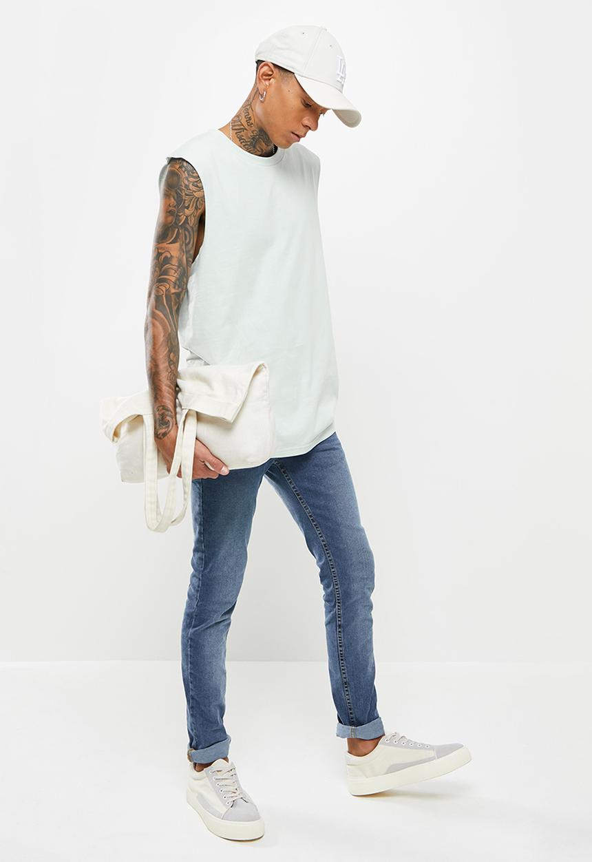 STYLE REPUBLIC - Cut off sleeve vest - dusty blue