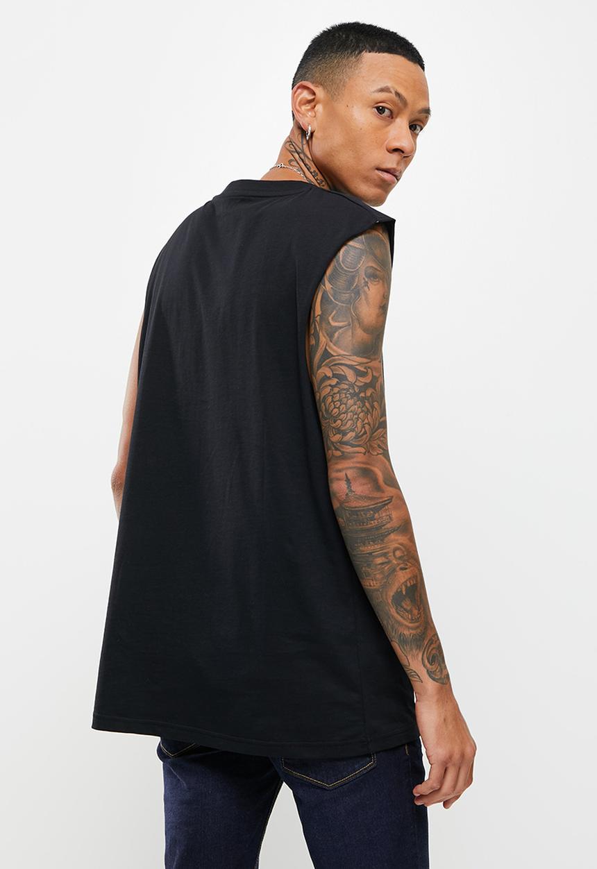 STYLE REPUBLIC - Cut off sleeve vest - black
