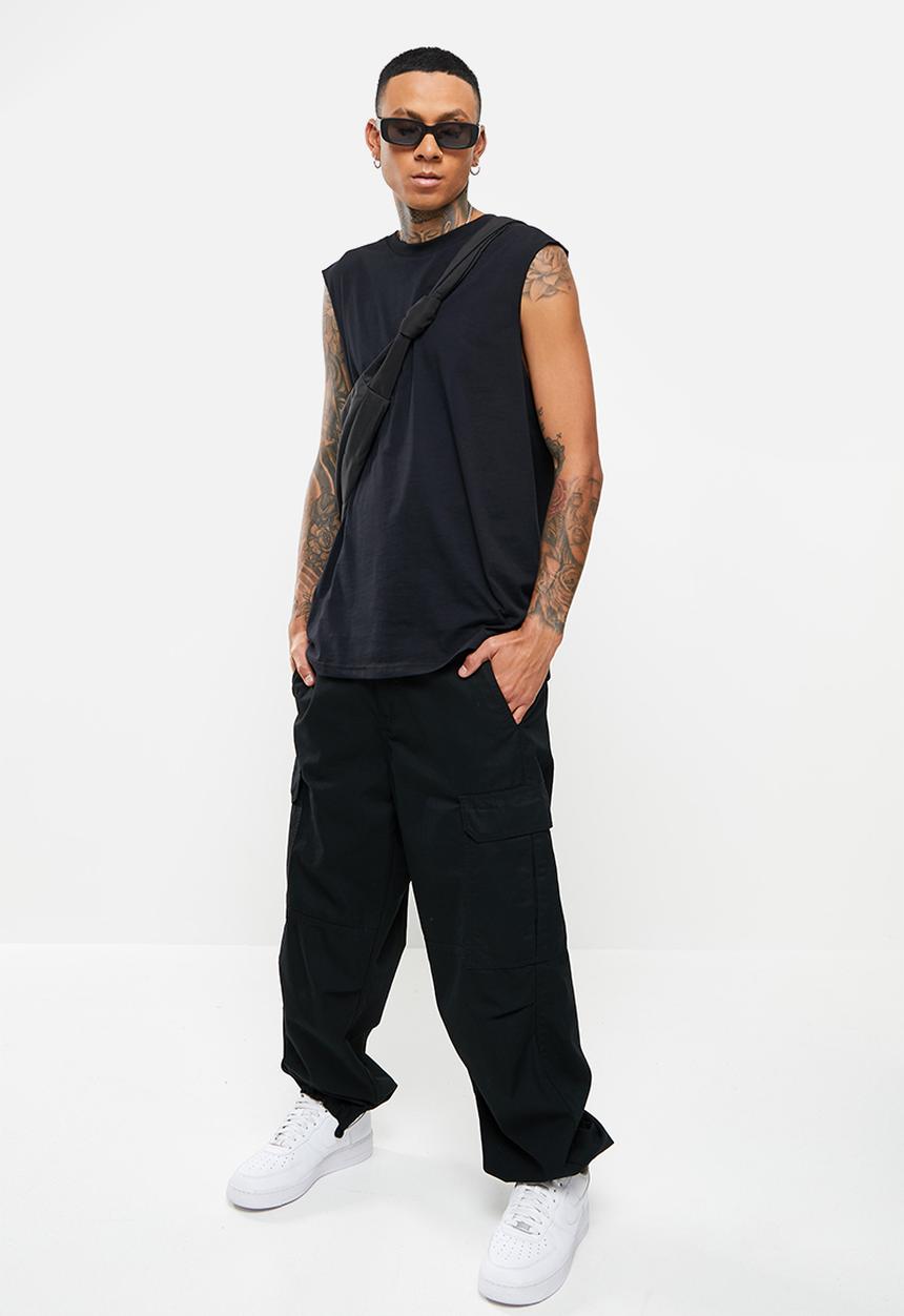 STYLE REPUBLIC - 2-pack cut off sleeve vest - black/stone