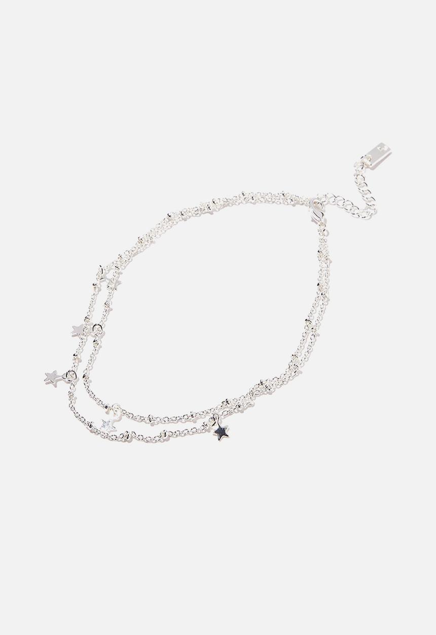 Rubi - Premium anklet - sterling silver plated stars