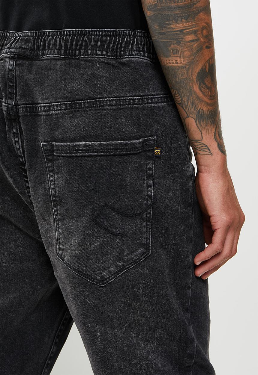 STYLE REPUBLIC - Gabe tapered fit cuff jeans - black