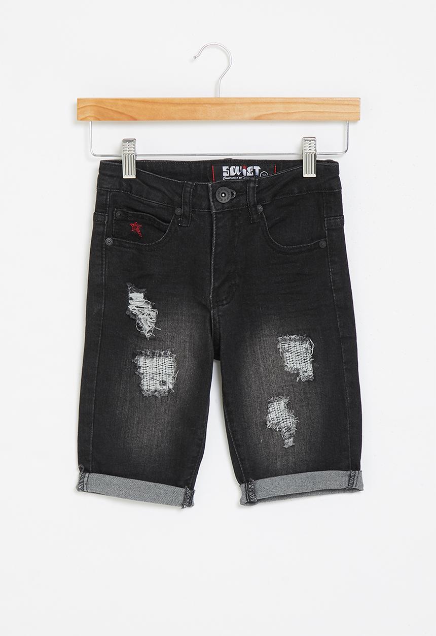 SOVIET - B hazard boys denim short - black 