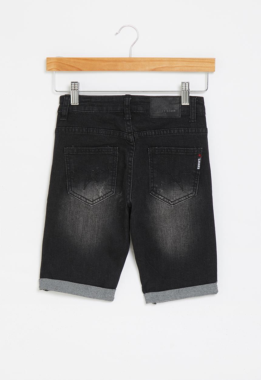 SOVIET - B hazard boys denim short - black 