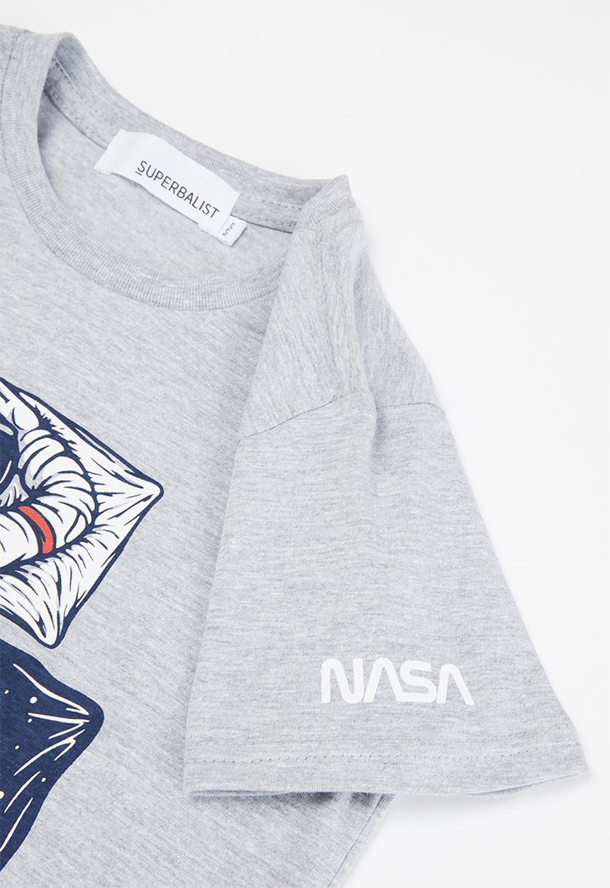Superbalist - NASA tee & shorts pj set - navy & grey