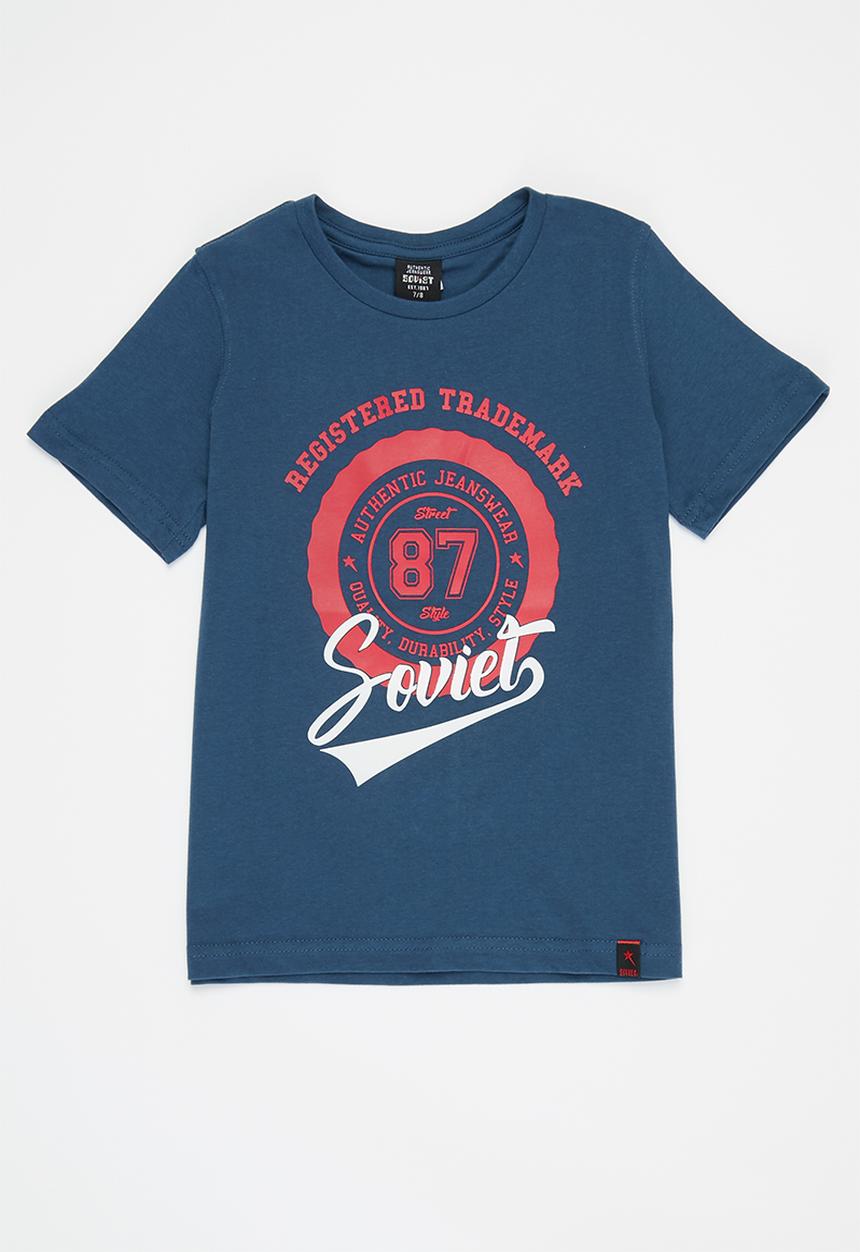 SOVIET - B trafford boys short sleeve logo tee - teal