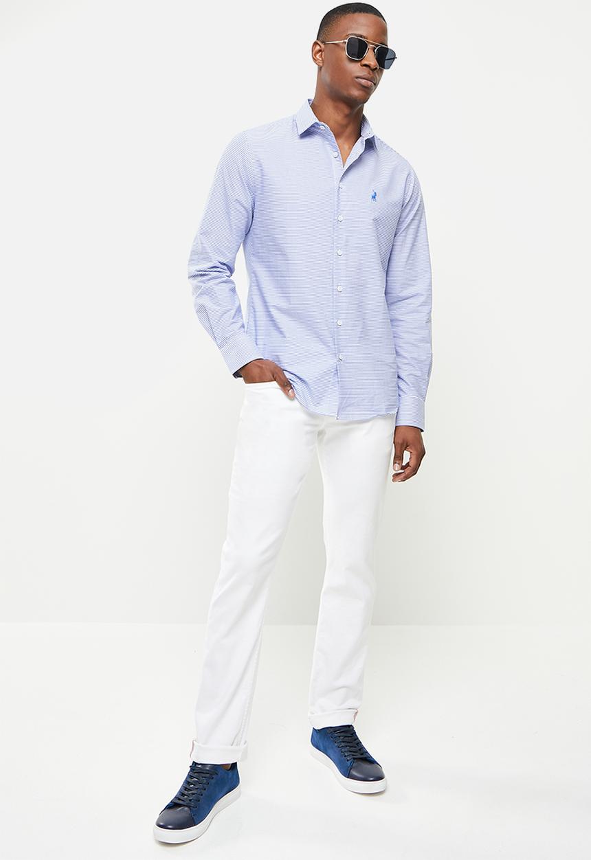 POLO - Ortega stripe long sleeve shirt - blue