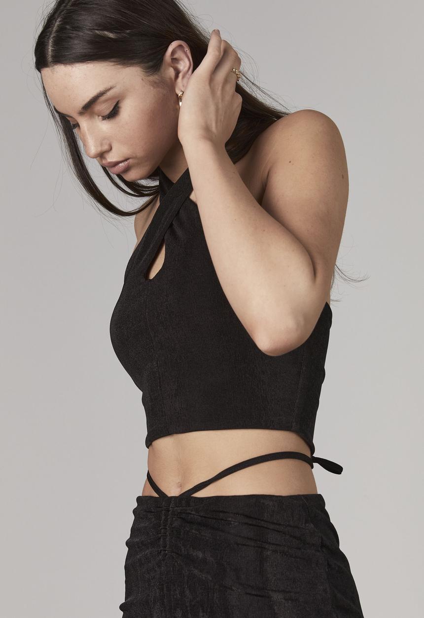 Factorie - Cross front halter - black