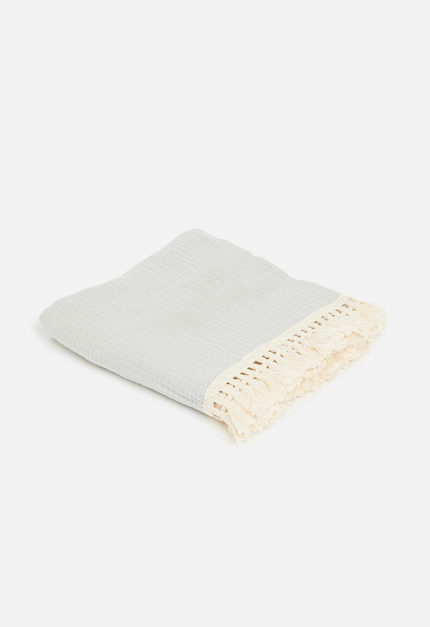 Sixth Floor - Tassel muslin blanket  - grey