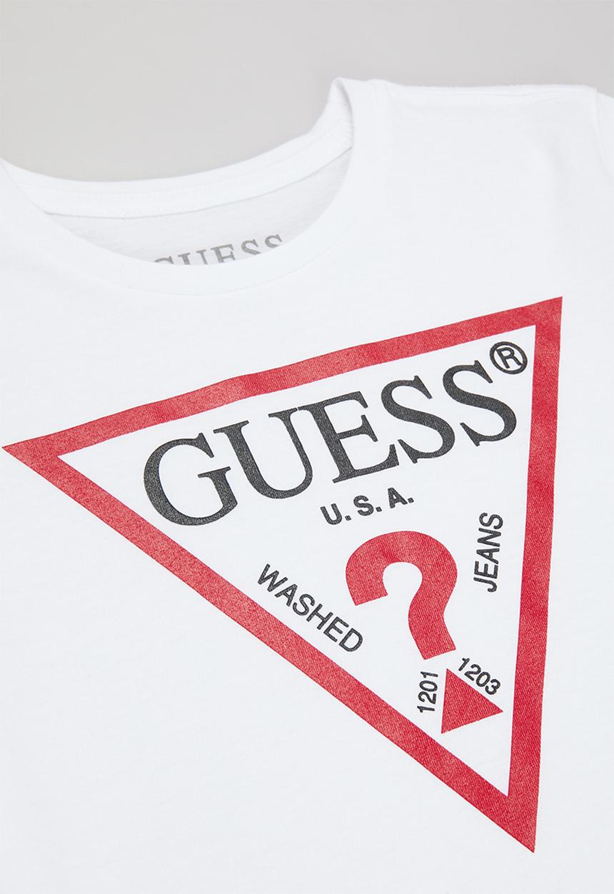 GUESS - Short sleeve guess core triangle crew tee - true white