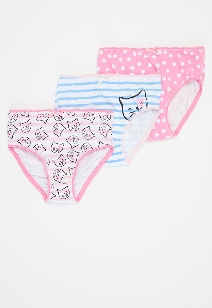 MINOTI - Girls 3pk cat knickers - multi