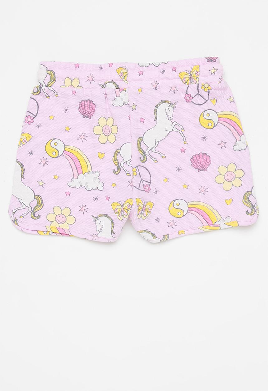 Cotton On - Nina knit short 2 pack multipack - unicorn island/bronte retro floral