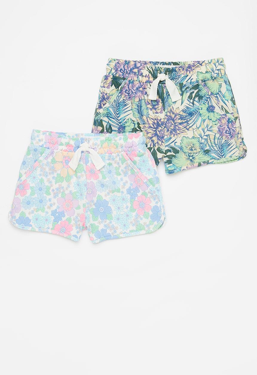 Cotton On - Nina knit short 2 pack multipack - bronte retro/tropical floral