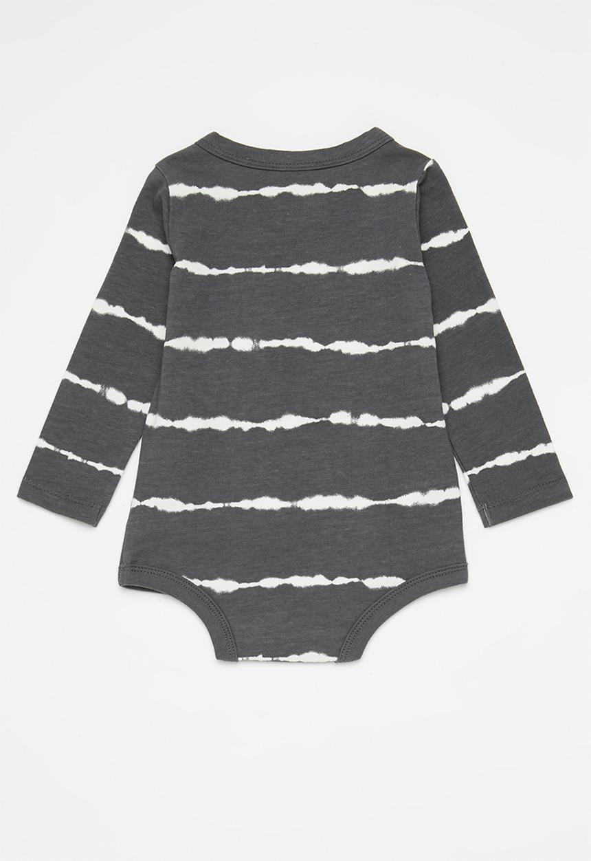 Cotton On - 3 pack long sleeve bubbysuit - dust storm + rabbit grey + smashed avo linear