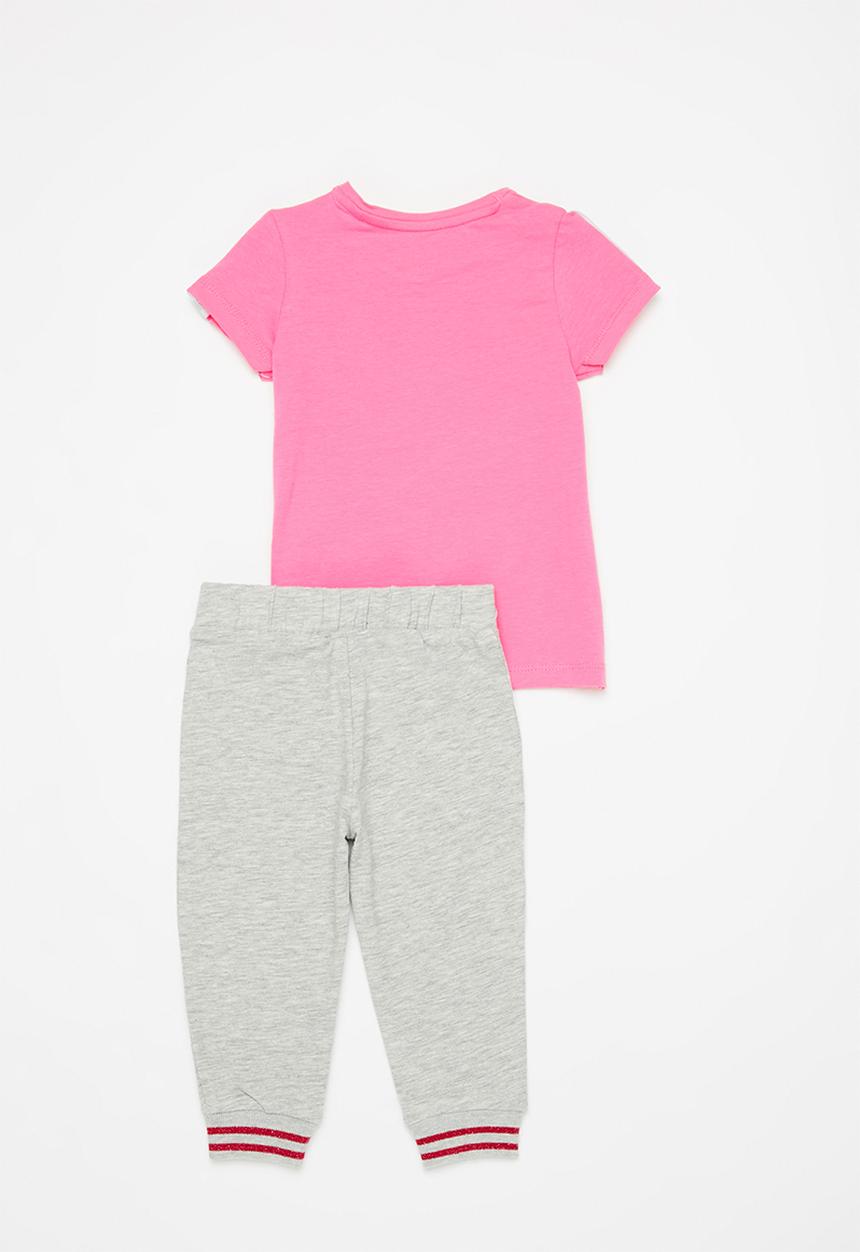 GUESS - Short sleeve tee & leggings - pink & grey
