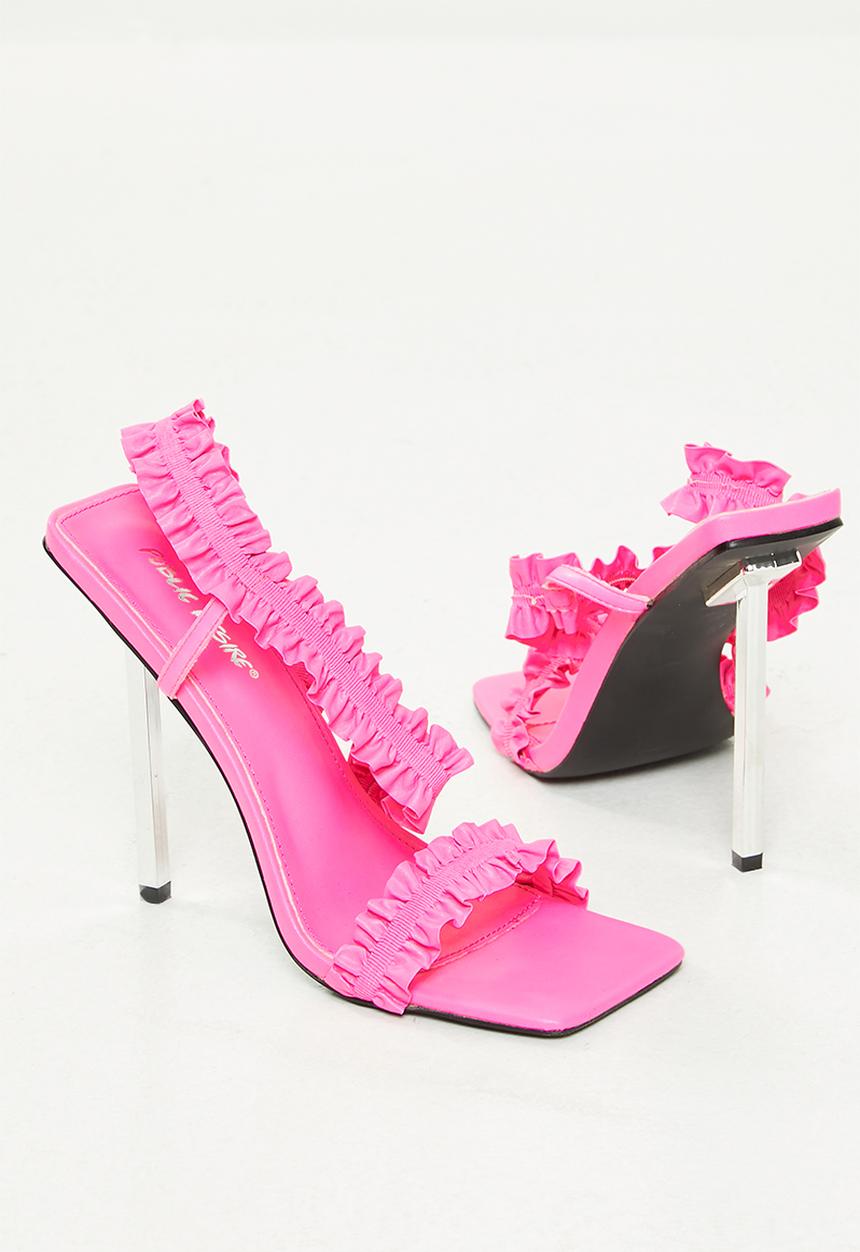 Public Desire - Scrunchie slingback stiletto heel - pink