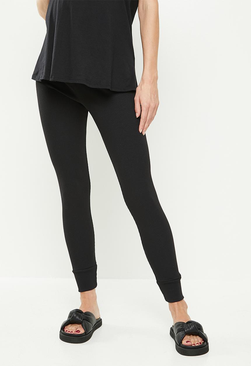 Superbalist - Rib tummy band legging - black