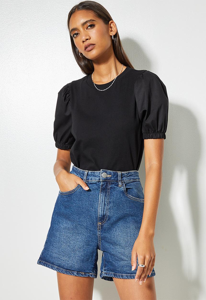 Superbalist - Puff sleeve tee - black