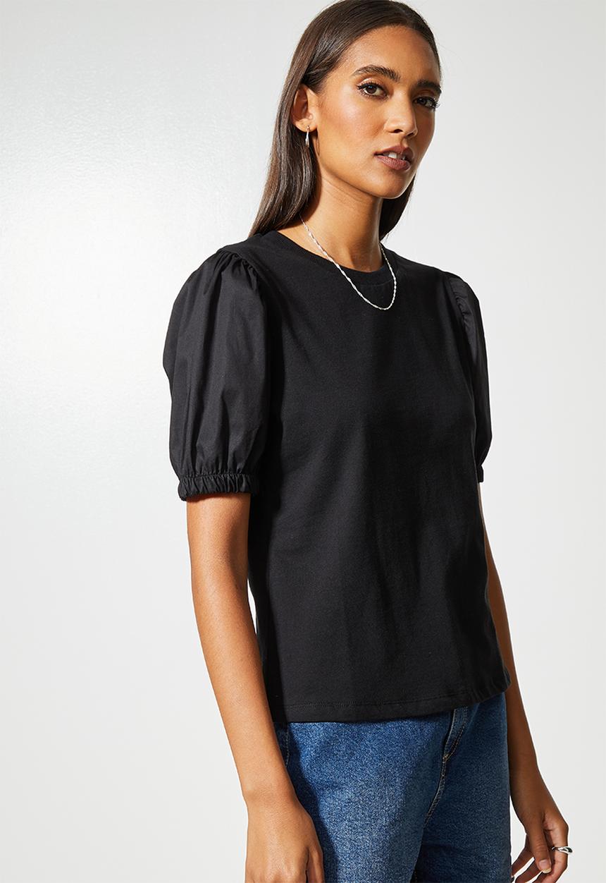 Superbalist - Puff sleeve tee - black