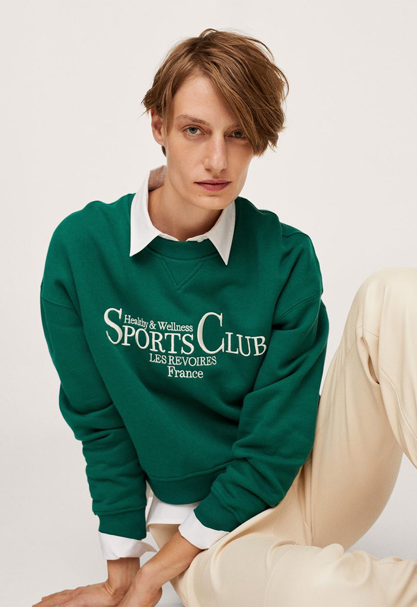 MANGO - Sweatshirtpstsport - light pastel green
