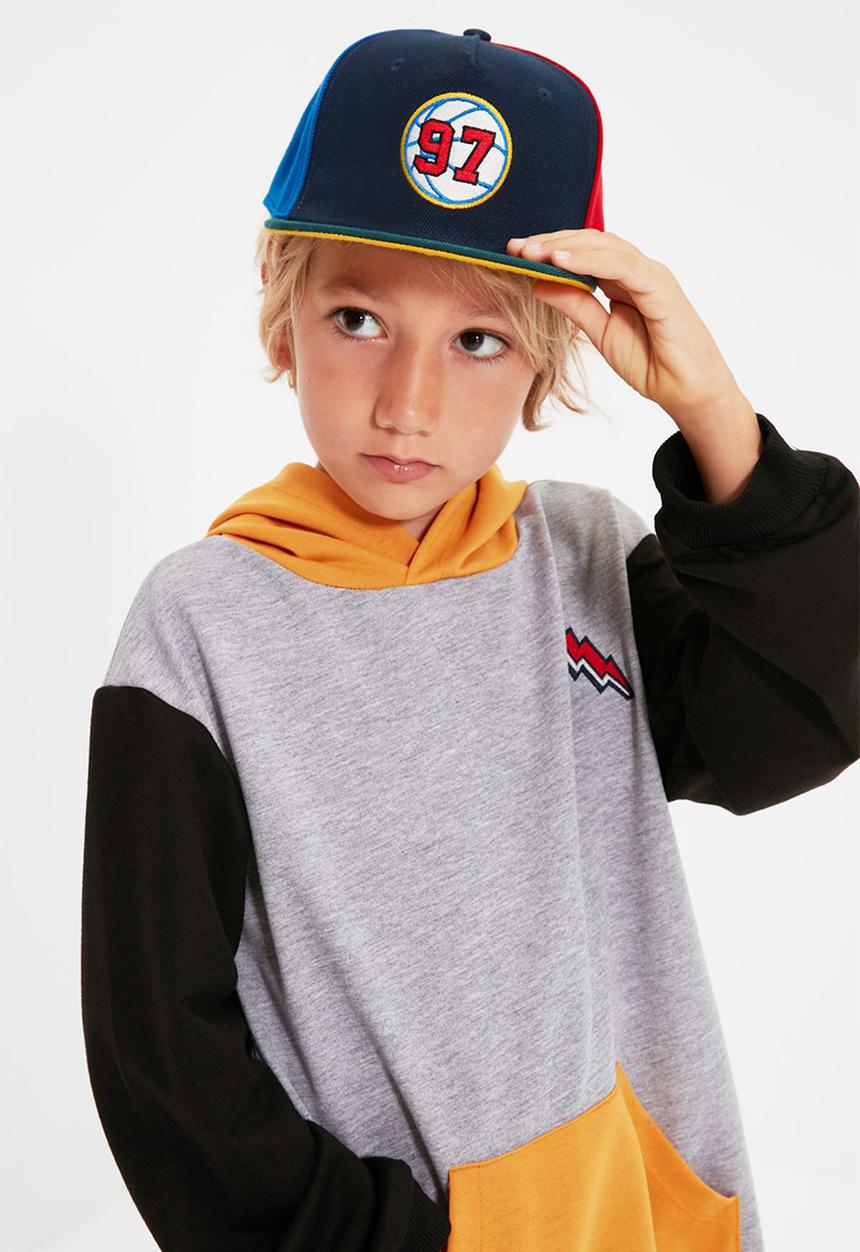 Trendyol - Lighting bolt hoodie - grey
