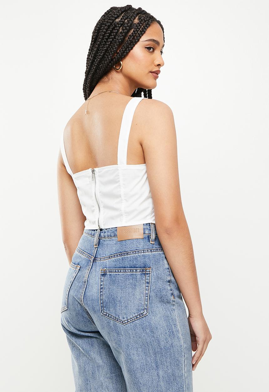Missguided - Sleeveless ultimate milkmaid - white