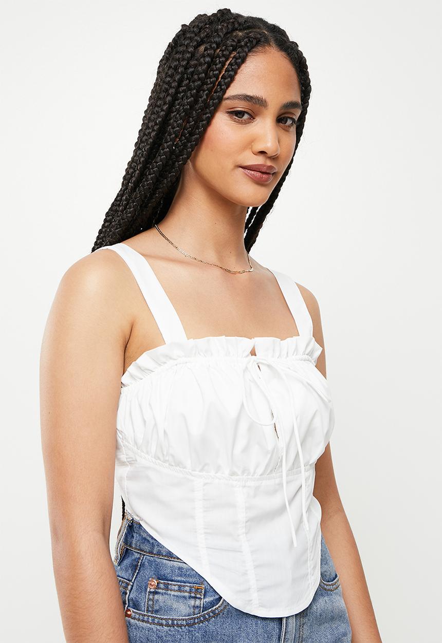 Missguided - Sleeveless ultimate milkmaid - white