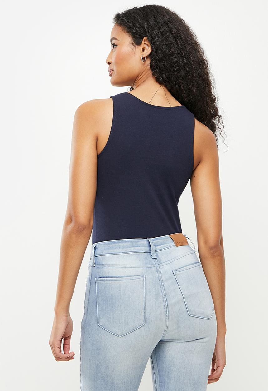 POLO - Carly sleeveless rhinestone T-shirt - navy