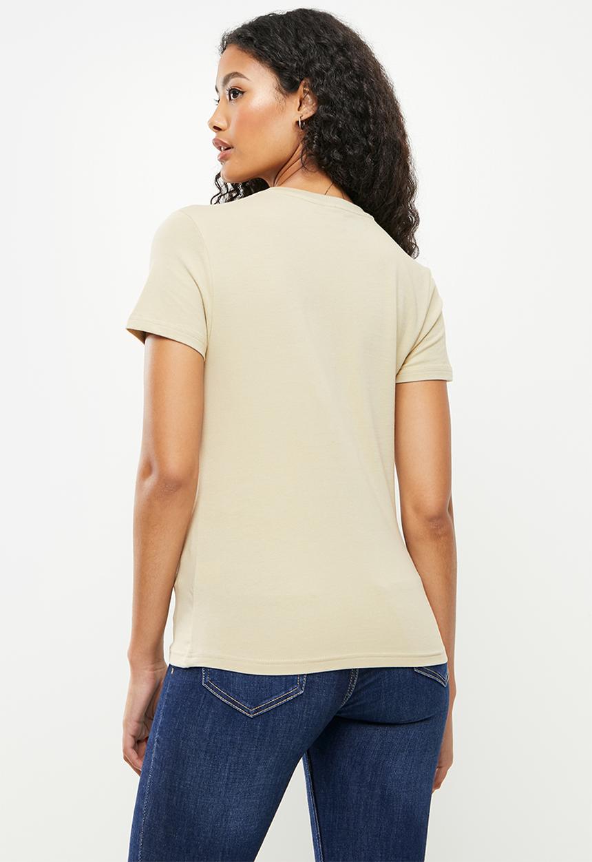 POLO - Chiara short sleeve nailhead logo T-shirt - stone